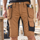 Brown/Black Flexible Work Shorts with Holster and Cargo Pockets (view 2)