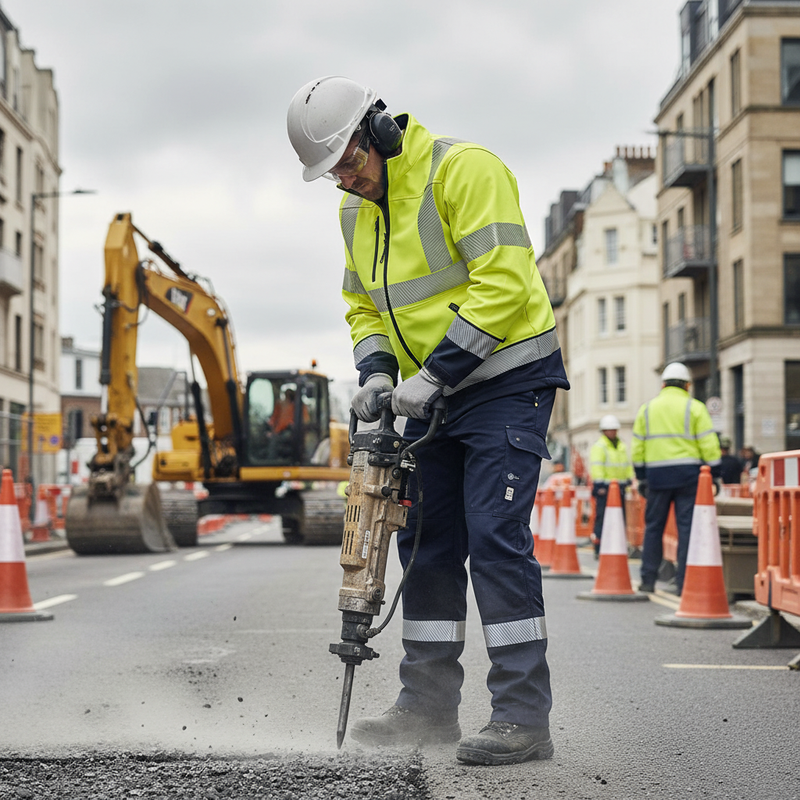 Gray Premium Two-Tone Soft Shell Jacket - High Visibility Design