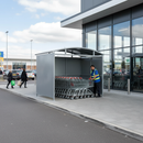 Light Slate Gray Heavy Duty Trolley Shelter with Galvanised Clad - Modular Design