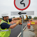 Gray Arrow Left Supplementary Plate for Professional Q-Signs