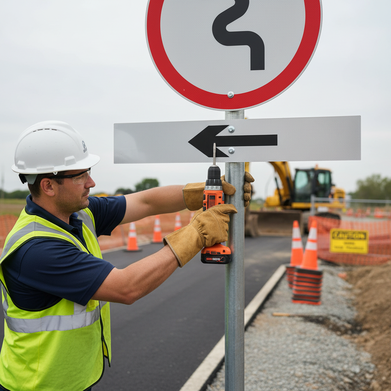 Gray Arrow Left Supplementary Plate for Professional Q-Signs