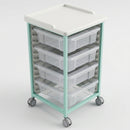 Steel Single Column Tray Trolley 4 Deep Drawers – 150mm (view 2)