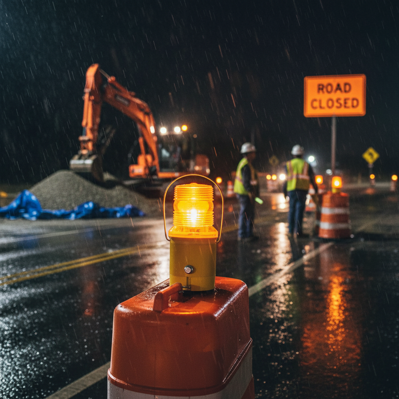 Dark Slate Gray High-Performance Flashing Hazard Warning Lamp with Photocell