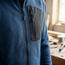 Fleece Work Hoodie with Thumb Grip - Deep Blue/Black (view 2)