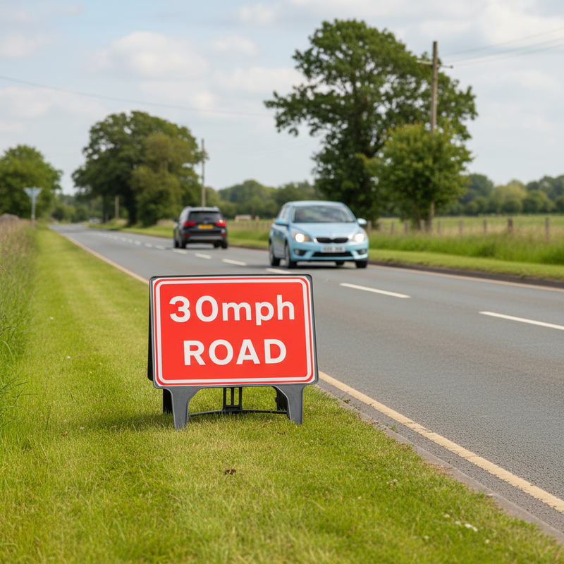 Olive Drab 30mph Road Sign 1050x750mm Heavy Duty Design