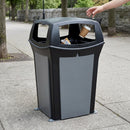 170 litre plastic litter bin with 4 apertures