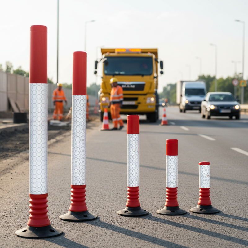 Gray Premium Traffic Cylinder Delineator Post for Safety Management