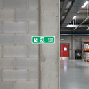 Light Slate Gray Premium Fire Safety Sign - Exit Down Left Arrow for Emergency Evacuation