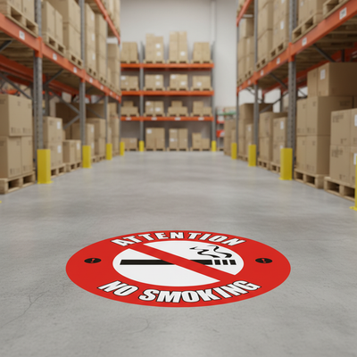 High-Performance No Smoking Floor Signs - Slip Resistant & Durable