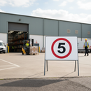 Gray 5mph Premium Metal Sign Face - 750mm for Safe Driving