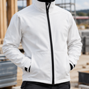 Windproof Softshell Work Jacket with High Collar - White (view 2)