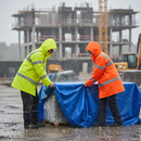 Dim Gray Premium Hi-Vis Waterproof Coat with Durable Oxford Fabric, Fully Taped Seams, and Padded Lining for Enhanced Visibility and Comfort