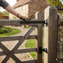 Heavy Duty 450mm Tee Hinges for Wooden Gates and Doors - Durable Black Powder Coated Metal Set with Screws