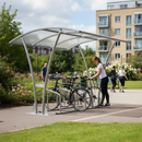 Gray Premium Cycle Shelter with Clear PETG Roof for Bicycles 2m - 5m