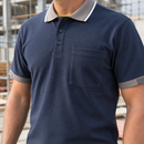 Short Sleeve Technical Polo Top - Navy (view 2)