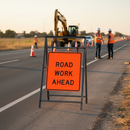 Dim Gray Heavy Duty Temporary Metal Road Sign Long Leg Frame - 1050 x 750mm
