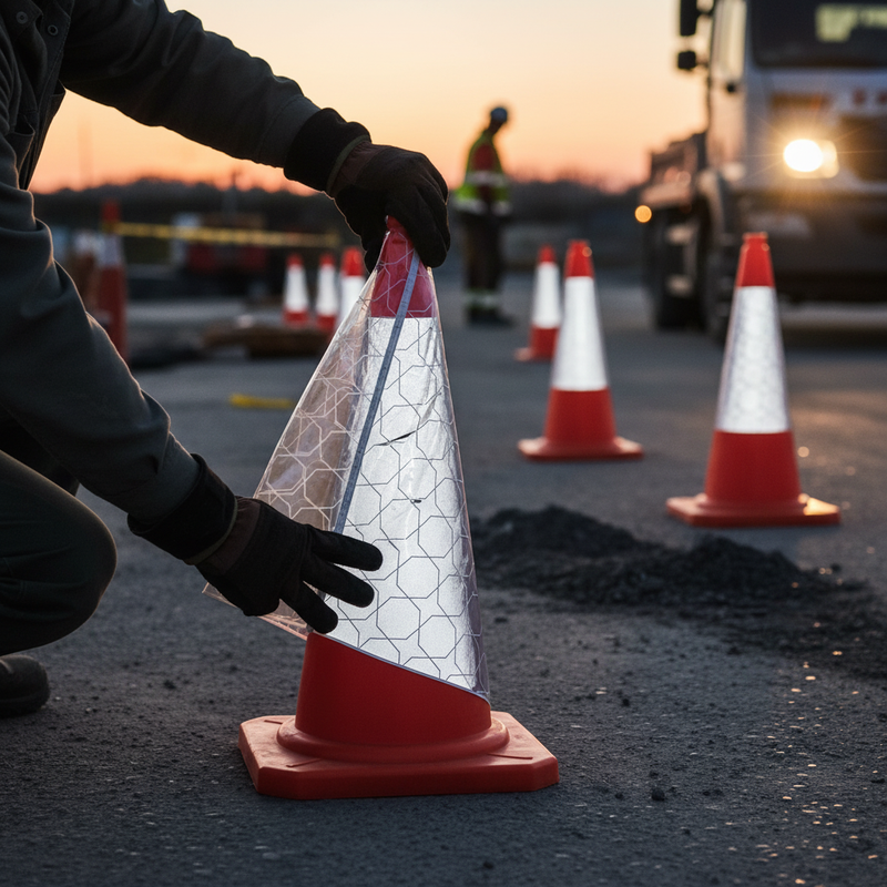 Dark Slate Gray Premium Replacement Reflective Cone Sleeve - 460mm to 1000mm