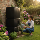 Dark Slate Gray Premium Slimline 1500 Litre Pillar Water Tank with Multiple Outlets