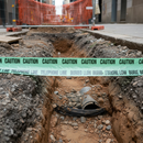 Dim Gray High-Performance Detectable Underground Tape for Marking Buried Services 150mm x 100m