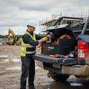 Gray Heavy Duty Truck Storage Box - Secure Tool Vault with Gas Struts