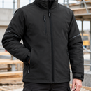 Windproof Fleece Lined Work Jacket with Padded Sleeves - Black (view 2)