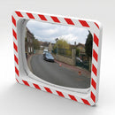 600 x 400mm P.A.S traffic mirror with red and white frame (view 2)