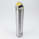 480mm × 80mm diameter brushed aluminium post-mounted cigarette bin (view 2)