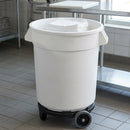 Round Polyethylene Container 166L with Ribbed Base and Handles