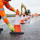Light Gray 750mm 2-Piece High-Performance Traffic Cone with Stackable Design