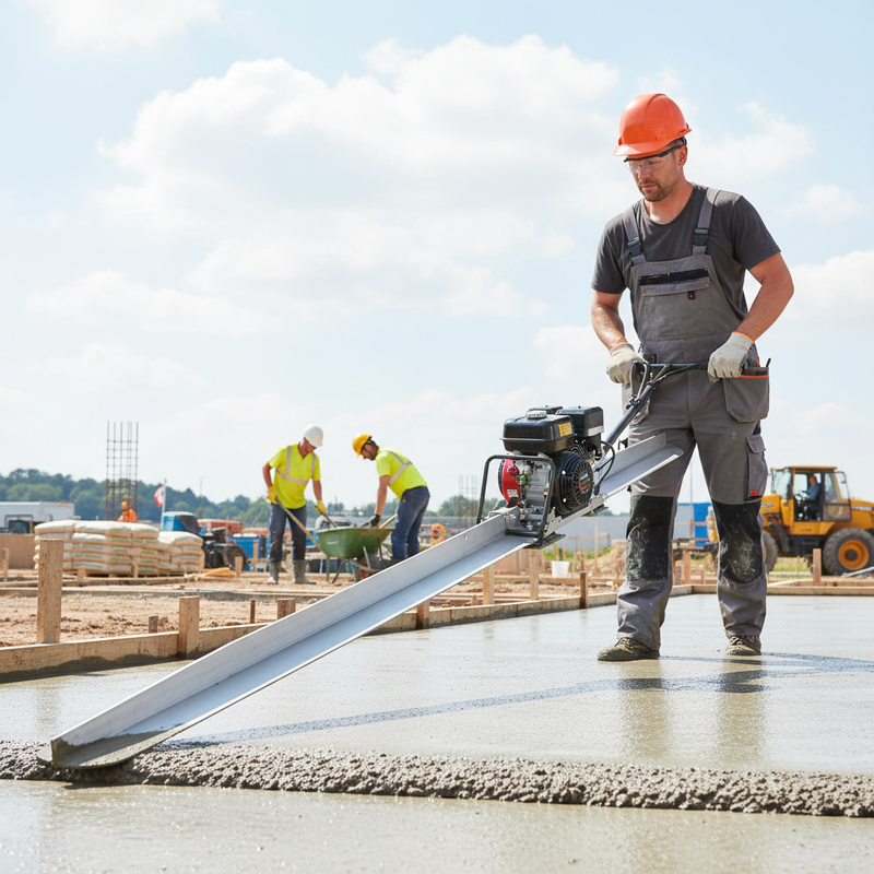 Light Gray Professional Concrete Screeder 2.4 Metre Beam for Efficient Finishing