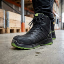 S3S Composite Toe Safety Boot with TPU Outsole - Black/Lime Green