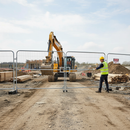 Light Gray Heavy Duty Temporary Fencing Vehicle Gate for Construction Sites