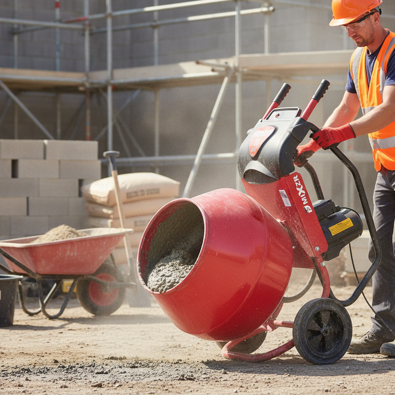 Dim Gray Premium Electric Cement Mixer - 230v and 115v High-Performance