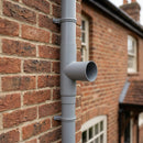 76mm Diameter Flush Joint Downpipe Branches — RAL 7037 / 112.5 Degrees (in use)