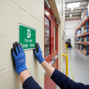 Gray Premium Fire Safety Signs - Fire Exit Keep Clear for Safety