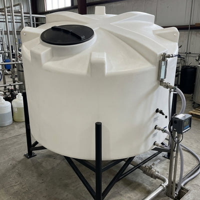 3000L Conical Storage Tank, 15° Cone, 620mm Lid, 2" Drain