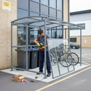 Gray Premium Cycle Shelter with Clear PETG Cladding - 1m to 5m Options