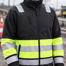 Class 1 Black/Hi-Vis Yellow High Visibility Zip-Front Work Jacket