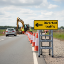 Gray Premium Left Arrow Quick-Fit Sign Face for Traffic Diversion