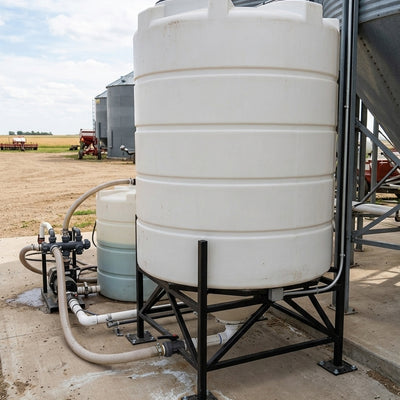 6900 Litre 45-degree cone tank, UV polyethylene, 2" drain