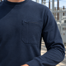 Long Sleeve Electric Arc and Flame Resistant Top - Navy (view 2)