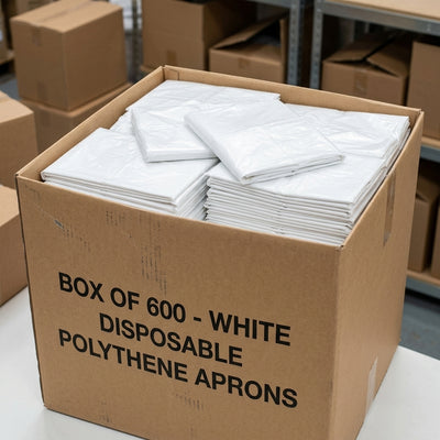 White Disposable Polythene Aprons – Box of 600