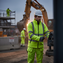 Dark Slate Gray Premium Hi-vis Fleece Jacket - Bright Yellow for Safety