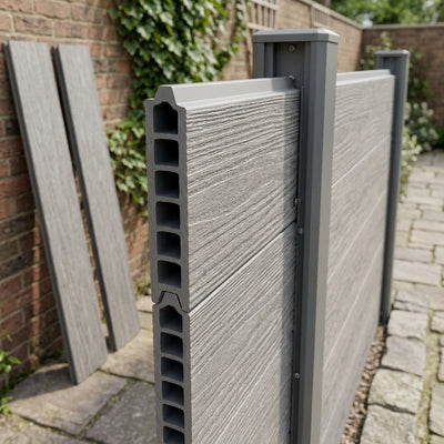 Composite Fencing Board 1800 x 150 x 20mm (4 Pack) - Oyster