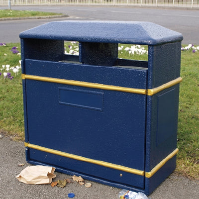 154 litre closed-top litter bin, glass fibre composite