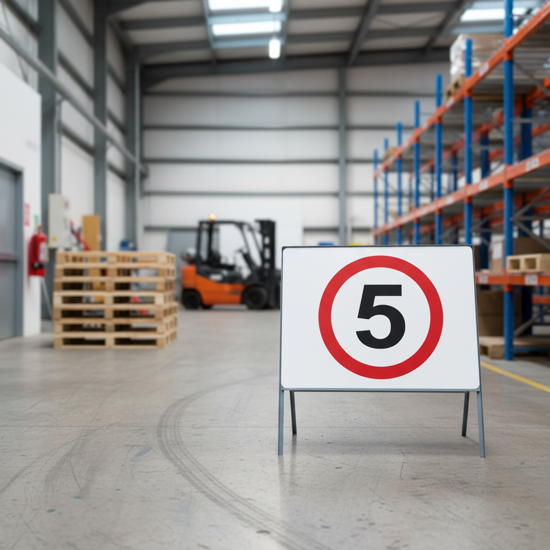 Dark Gray 5mph Heavy Duty Metal Sign Face - 750mm for Road Safety