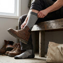 High Wool Felt-Knit Work Socks, Reinforced Heel/Toe - Grey/Black