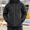 Insulated Weatherproof Winter Coat - Black/Grey (view 2)