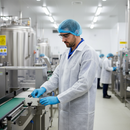 Gray Premium Disposable Visitors Coat with Collar - Pack of 50 - White