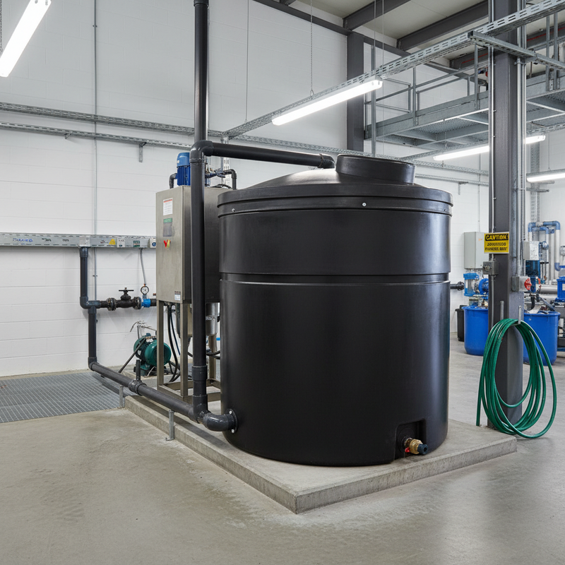 Dark Gray 1300 Litre Heavy Duty Bunded Water Tank for Water Storage